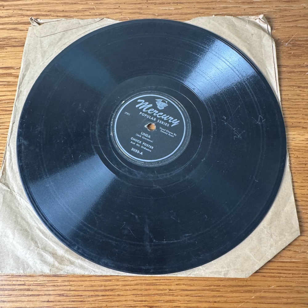 Chuck‎ Foster Orchestra Linda Roses In The Rain 78 RPM Mercury Vinyl Record